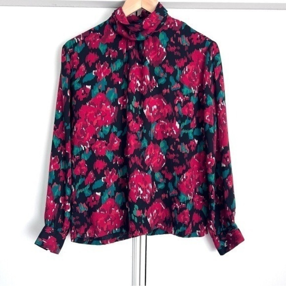 Vintage 90s Long Sleeve Top Womens 8 Preppy Heritage Feminine Wool Country Prep